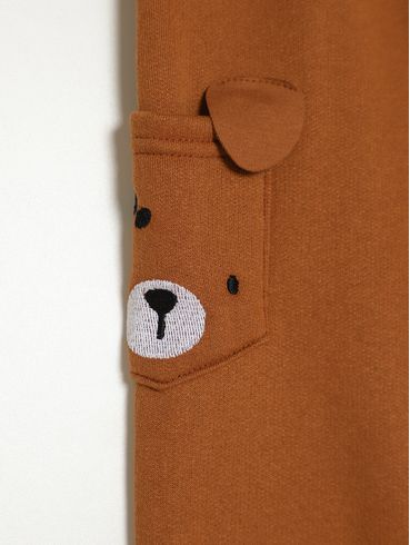 Calça Moletom Infantil Para Bebê - MARROM