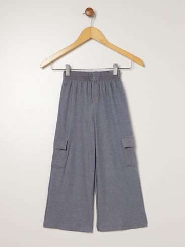 Calça Wide Leg Cargo Infantil Para Menina - AZUL