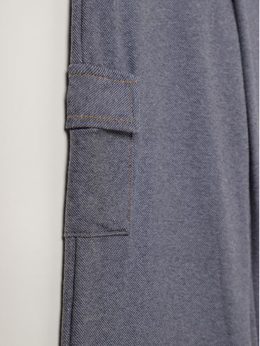 Calça Wide Leg Cargo Infantil Para Menina - AZUL