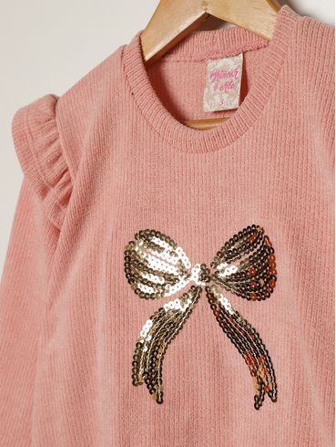 Blusão Tricot Infantil Para Menina - ROSA