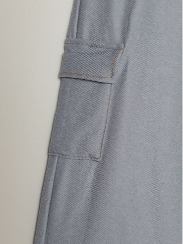 Calça Wide Leg Cargo Infantil Para Menina - AZUL CLARO