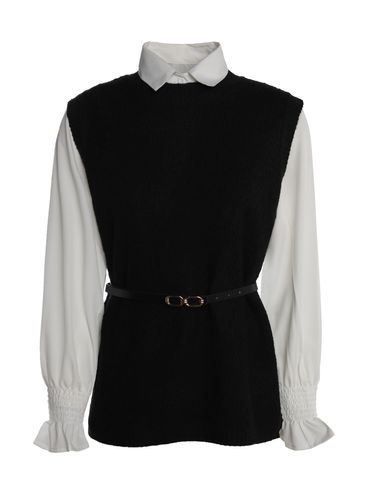 Camisa com Sobreposição Eagle Rock Feminina PRETO