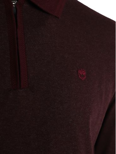 Polo Manga Longa Masculina BORDO