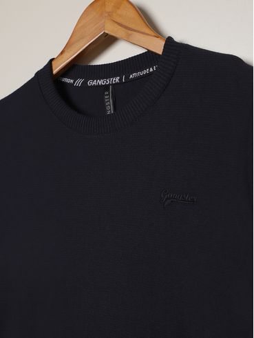 Camiseta Manga Longa Juvenil Para Menino - MARINHO
