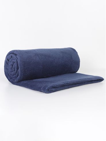 Manta Casal Fleece Liso MARINHO