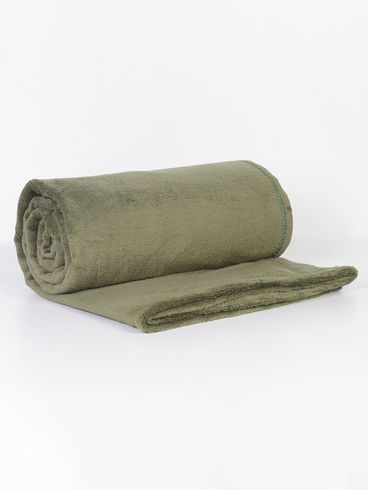 Manta Casal Fleece Liso VERDE