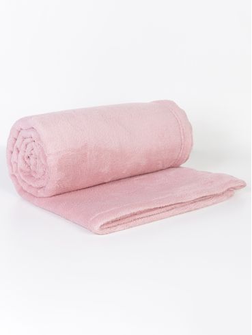 Manta Casal Fleece Liso ROSA