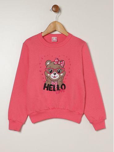 Moletom Infantil Ursinho Para Menina - ROSA