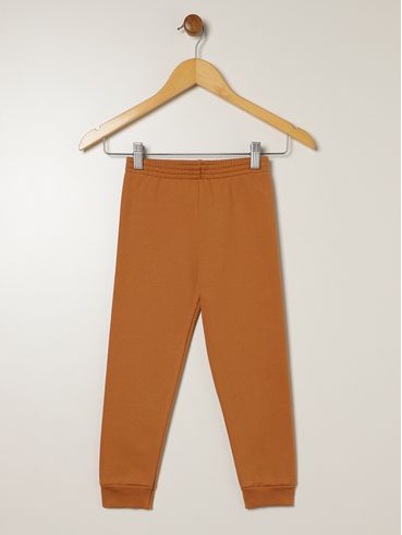 Calça Moletom Jogger Infantil Para Menina - BEGE