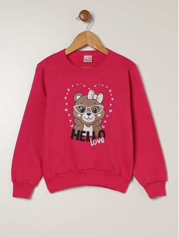 Moletom Infantil Ursinho Para Menina - PINK