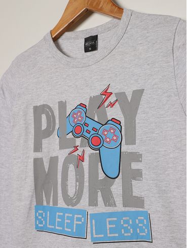 Pijama Longo Juvenil Para Menino - MESCLA/CINZA