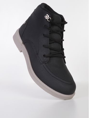 Botina Walk Kidy Juvenil Para Menino - PRETO