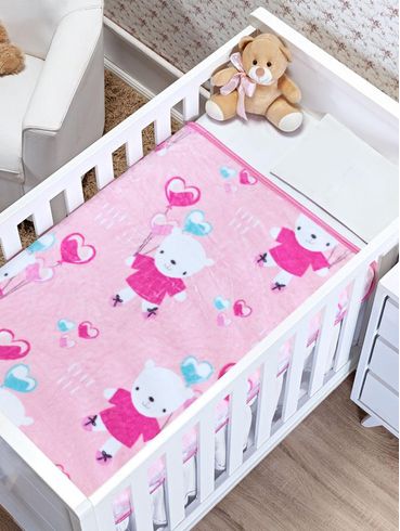 Cobertor Infantil Para Bebê - ROSA