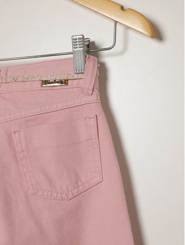 Calça Sarja Wide Leg Infantil Para Menina - ROSA