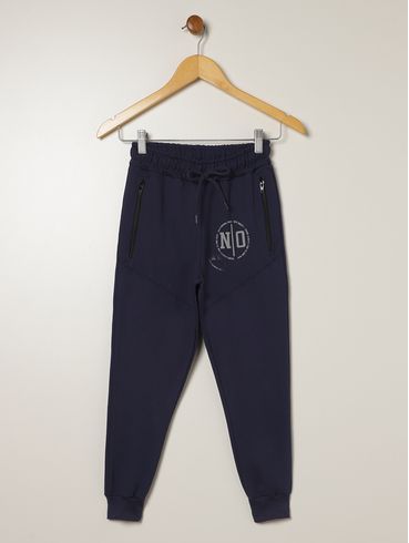 Calça Com Punho Juvenil Para Menino - MARINHO
