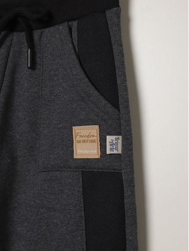 Calça Moletom Com Punho Infantil Para Menino - MESCLA