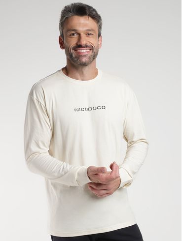 Camiseta Manga Longa Masculina OFF WHITE