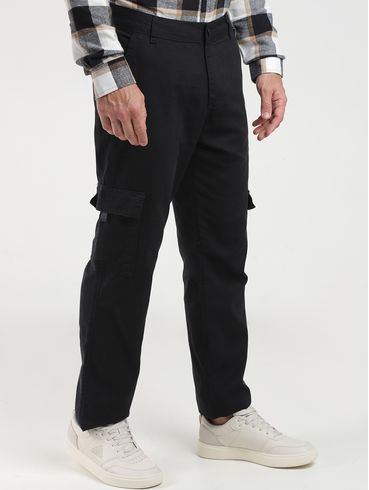 Calça Sarja Cargo Masculina PRETO