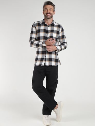 Calça Sarja Cargo Masculina PRETO