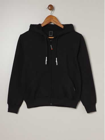 Jaqueta Moletom Juvenil Para Menino - PRETO