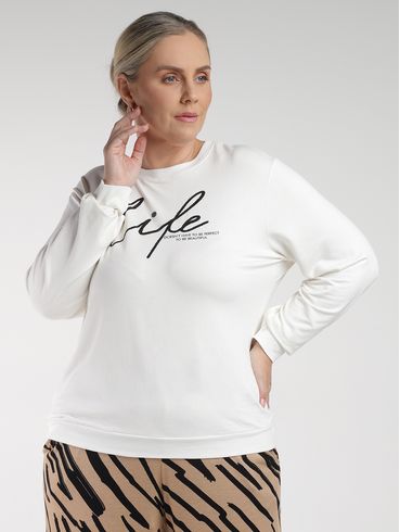 Moletom Plus Size Feminino OFF WHITE