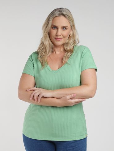 Blusa Manga Curta Autentique Plus Size Feminina Verde