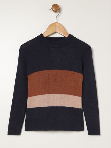 Blusão Tricot Manga Longa Infantil Para Menino - MARINHO