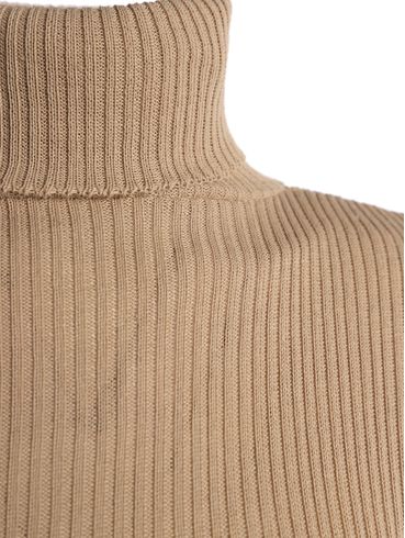 Blusão Tricot Gola Rolê Feminino AREIA