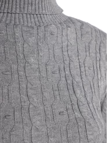 Blusão Tricot Manga Longa Feminino CINZA