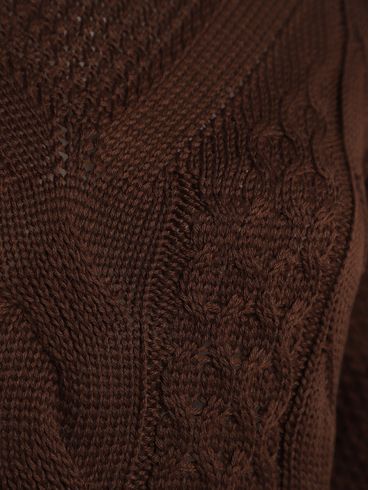 Blusão Tricot Gola Alta Feminino MARROM