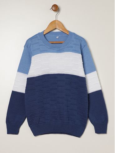 Blusão Manga Longa  Juvenil Para Menino- AZUL
