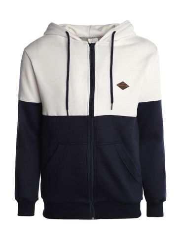 Jaqueta Moletom Masculina OFF WHITE/MARINHO
