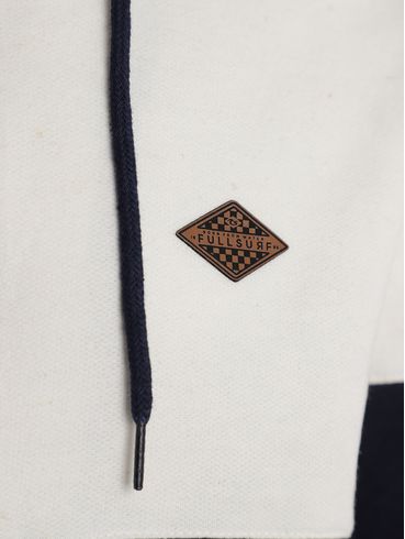 Jaqueta Moletom Masculina OFF WHITE/MARINHO