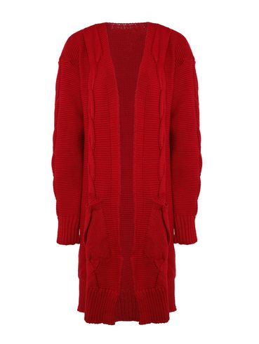 Casaco Tricot Alongado Feminino VERMELHO