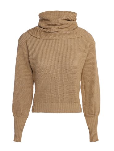 Blusão Tricot Gola Boba Feminino BEGE