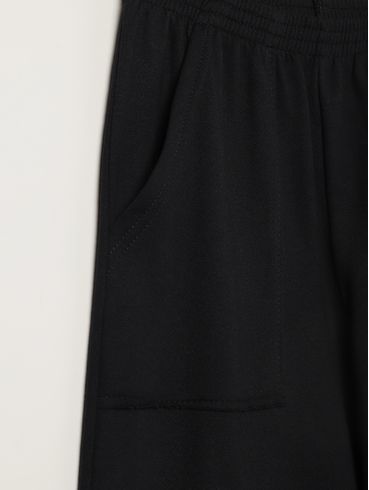 Calça Moletom Wide Leg Juvenil Para Menina - PRETO