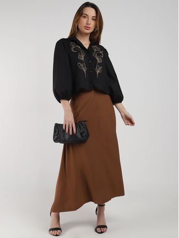 Camisa Linho Autentique Feminina PRETO