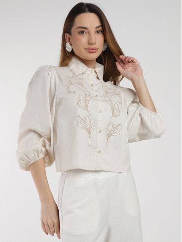 Camisa Linho Autentique Feminina NATURAL