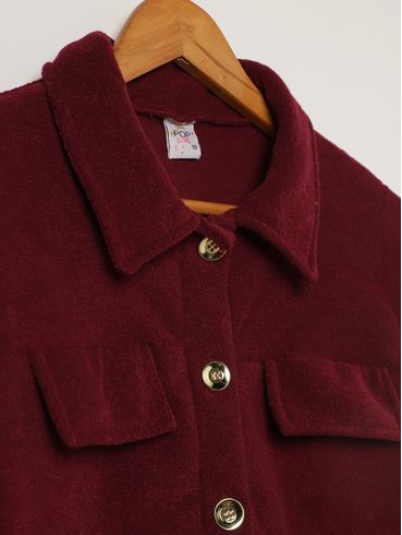Blusa Manga Longa Juvenil Para Menina - BORDO
