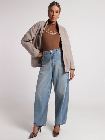 Blusa Molecotton Manga Longa Feminina MARROM
