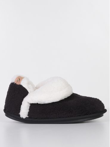 Pantufa Plush Feminina PRETO/BRANCO
