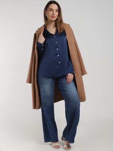 Camisa Acetinada Eagle Rock Feminina MARINHO