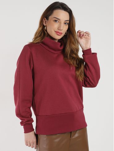 Moletom Gola Alta Autentique Feminino VINHO