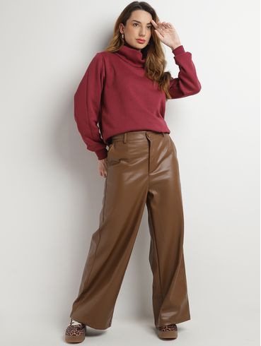 Moletom Gola Alta Autentique Feminino VINHO