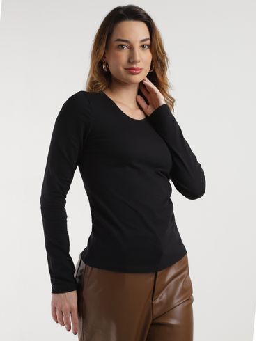 Blusa Manga Longa Autentique Feminina Preto