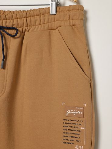 Calça Moletom Jogger Gangster Plus Size Masculina CARAMELO