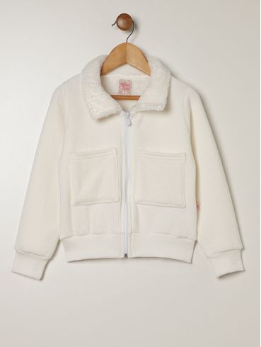 Casaco Parka Infantil Para Menina - OFF WHITE