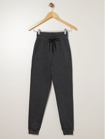 Calça Moletinho Com Punho Infantil Para Menino - PRETO