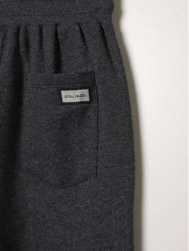 Calça Moletinho Com Punho Infantil Para Menino - PRETO