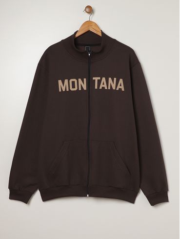 Jaqueta Moletom Plus Size Masculina MARROM